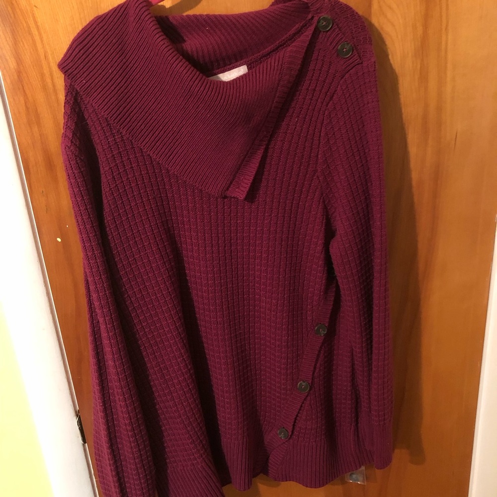Woman Within  size 14/16 vowel neck with buttons
